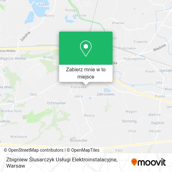 Mapa Zbigniew Ślusarczyk Usługi Elektroinstalacyjne