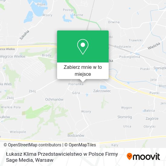 Mapa Łukasz Klima Przedstawicielstwo w Polsce Firmy Sage Media