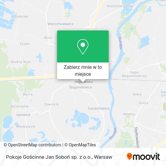 Mapa Pokoje Gościnne Jan Soboń sp. z o.o.