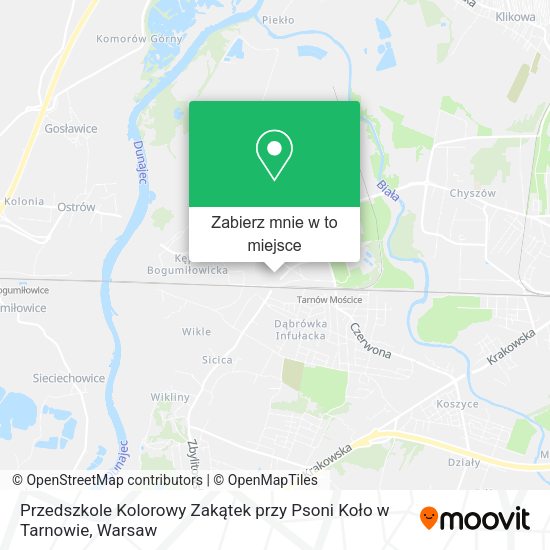 Mapa Przedszkole Kolorowy Zakątek przy Psoni Koło w Tarnowie