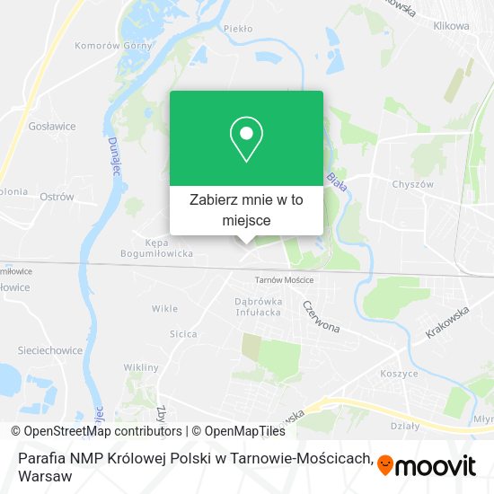 Mapa Parafia NMP Królowej Polski w Tarnowie-Mościcach