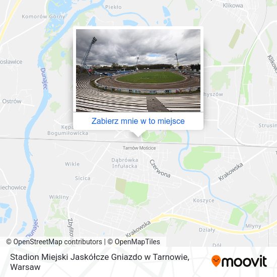 Mapa Stadion Miejski Jaskółcze Gniazdo w Tarnowie