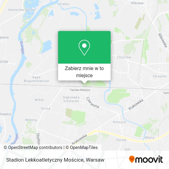 Mapa Stadion Lekkoatletyczny Mościce