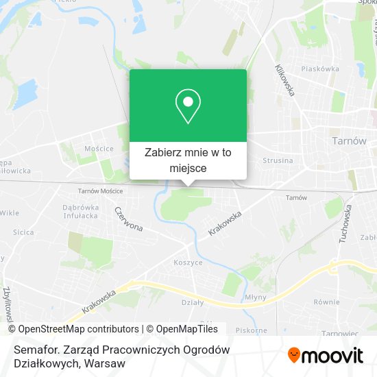 Mapa Semafor. Zarząd Pracowniczych Ogrodów Działkowych