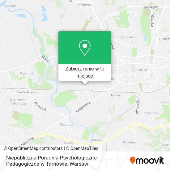 Mapa Niepubliczna Poradnia Psychologiczno-Pedagogiczna w Tarnowie