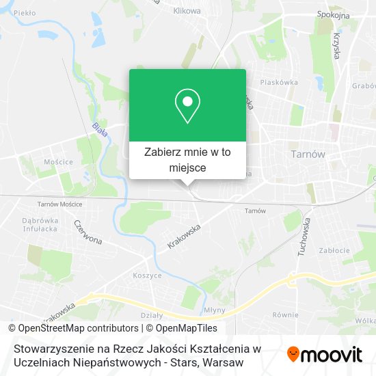 Mapa Stowarzyszenie na Rzecz Jakości Kształcenia w Uczelniach Niepaństwowych - Stars