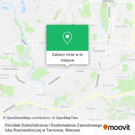 Mapa Ośrodek Dokształcania i Doskonalenia Zawodowego Izby Rzemieślniczej w Tarnowie