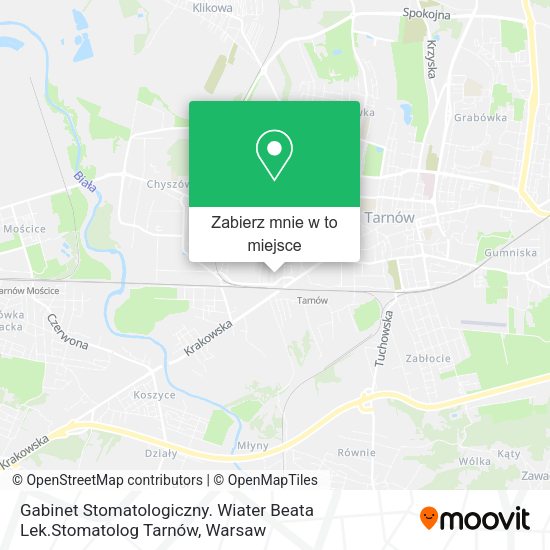 Mapa Gabinet Stomatologiczny. Wiater Beata Lek.Stomatolog Tarnów