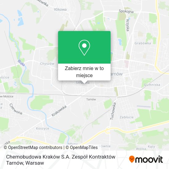 Mapa Chemobudowa Kraków S.A. Zespół Kontraktów Tarnów