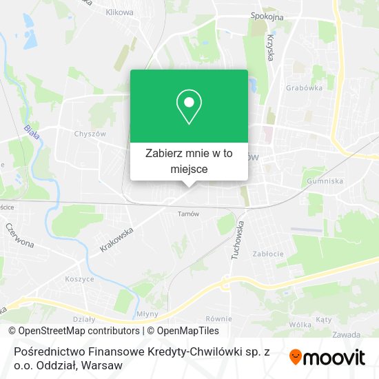 Mapa Pośrednictwo Finansowe Kredyty-Chwilówki sp. z o.o. Oddział