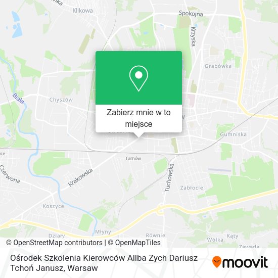 Mapa Ośrodek Szkolenia Kierowców Allba Zych Dariusz Tchoń Janusz