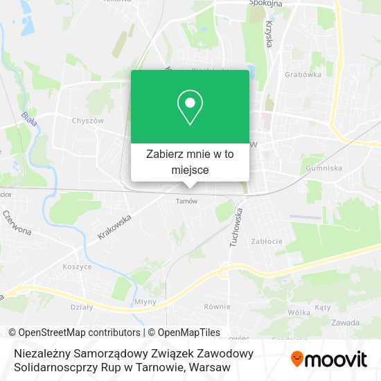 Mapa Niezależny Samorządowy Związek Zawodowy Solidarnoscprzy Rup w Tarnowie