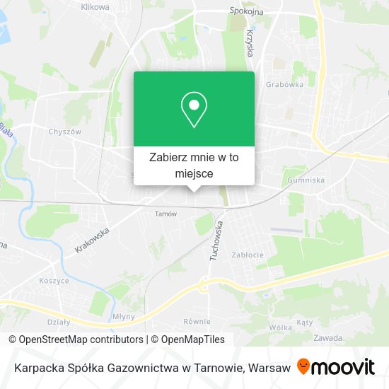 Mapa Karpacka Spółka Gazownictwa w Tarnowie