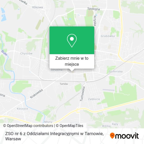 Mapa ZSO nr 6 z Oddziałami Integracyjnymi w Tarnowie