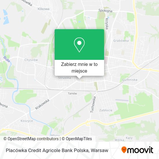 Mapa Placówka Credit Agricole Bank Polska