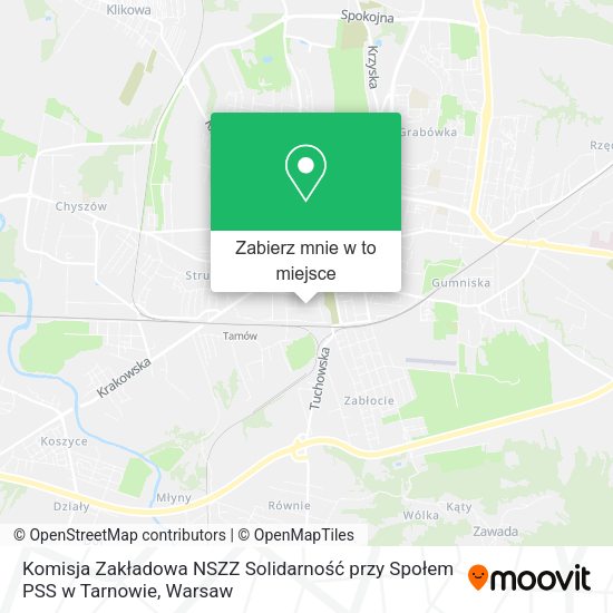 Mapa Komisja Zakładowa NSZZ Solidarność przy Społem PSS w Tarnowie