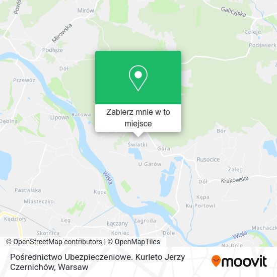 Mapa Pośrednictwo Ubezpieczeniowe. Kurleto Jerzy Czernichów