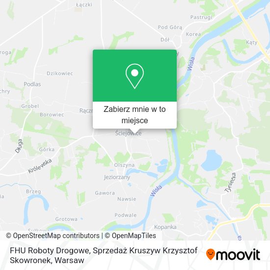 Mapa FHU Roboty Drogowe, Sprzedaż Kruszyw Krzysztof Skowronek