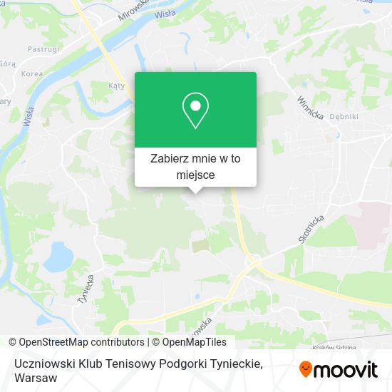 Mapa Uczniowski Klub Tenisowy Podgorki Tynieckie