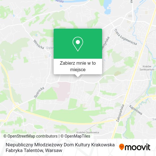 Mapa Niepubliczny Młodzieżowy Dom Kultury Krakowska Fabryka Talentów