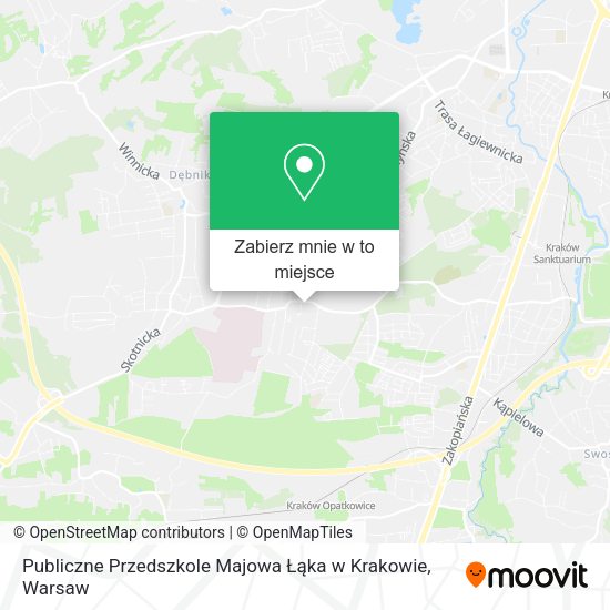 Mapa Publiczne Przedszkole Majowa Łąka w Krakowie