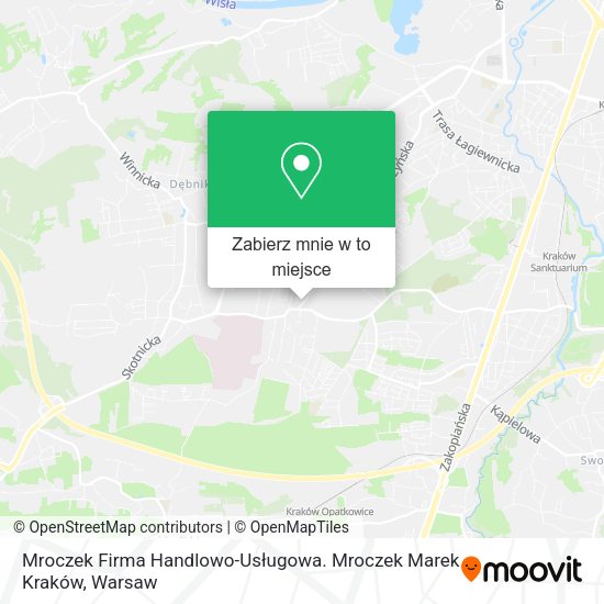 Mapa Mroczek Firma Handlowo-Usługowa. Mroczek Marek Kraków