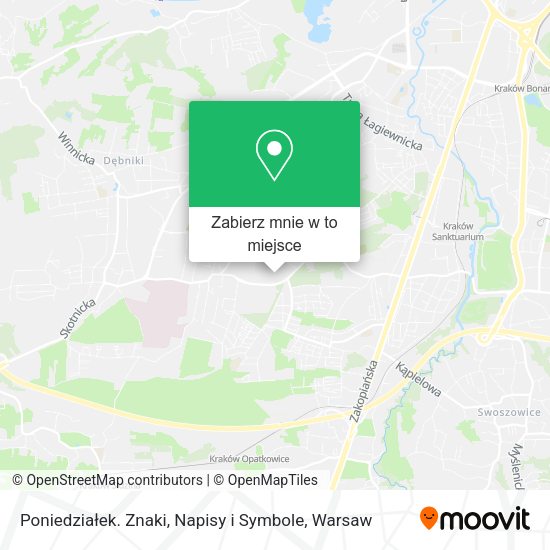 Mapa Poniedziałek. Znaki, Napisy i Symbole