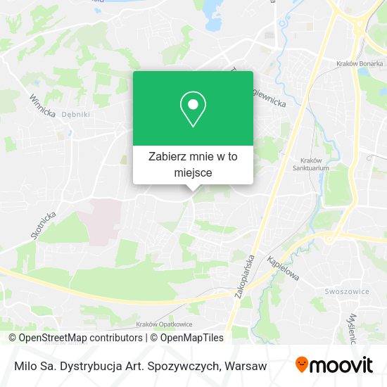 Mapa Milo Sa. Dystrybucja Art. Spozywczych