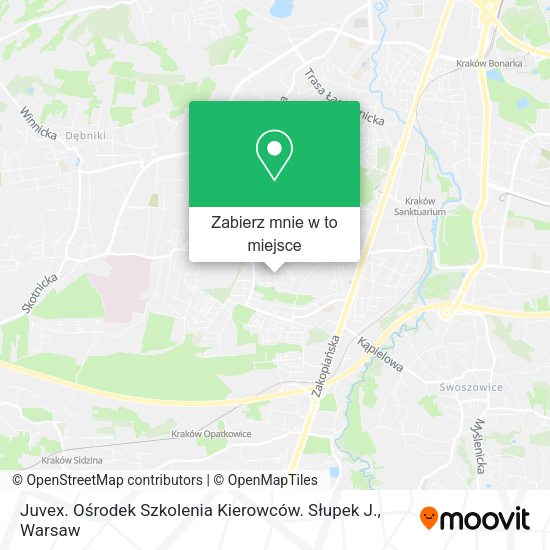 Mapa Juvex. Ośrodek Szkolenia Kierowców. Słupek J.