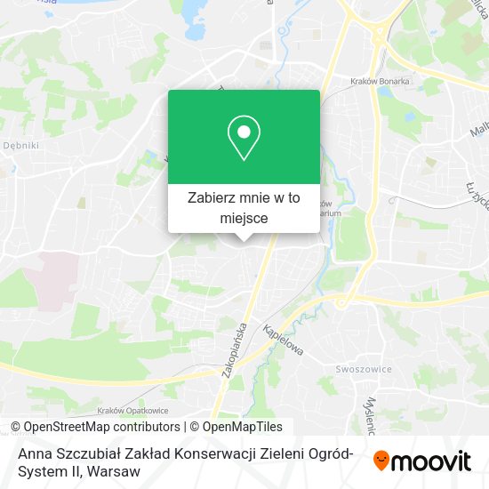 Mapa Anna Szczubiał Zakład Konserwacji Zieleni Ogród-System II