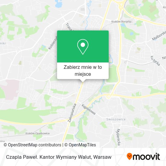 Mapa Czapla Paweł. Kantor Wymiany Walut