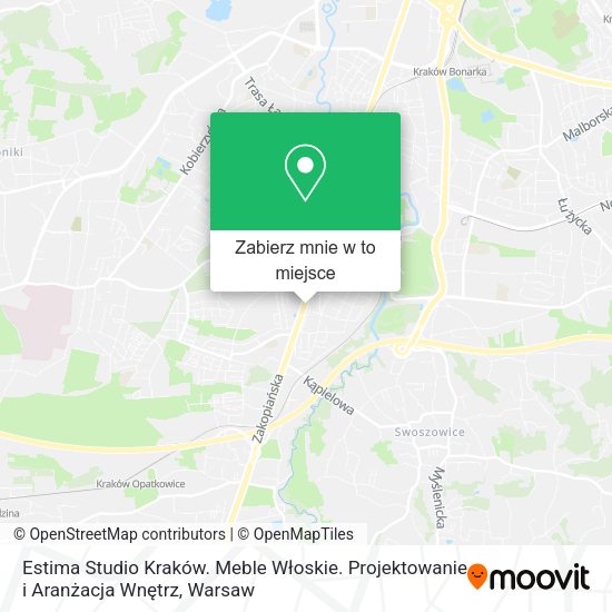 Mapa Estima Studio Kraków. Meble Włoskie. Projektowanie i Aranżacja Wnętrz