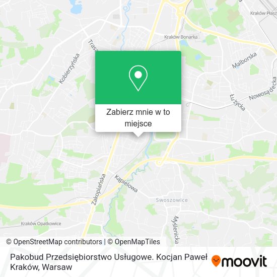 Mapa Pakobud Przedsiębiorstwo Usługowe. Kocjan Paweł Kraków