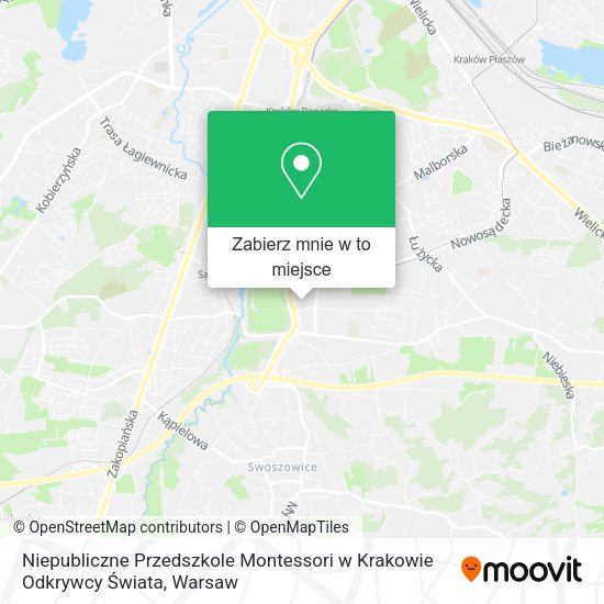 Mapa Niepubliczne Przedszkole Montessori w Krakowie Odkrywcy Świata