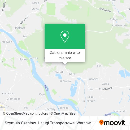 Mapa Szymula Czesław. Usługi Transportowe