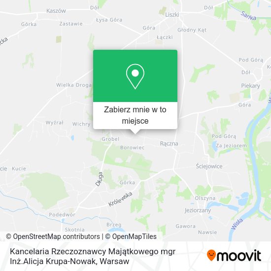 Mapa Kancelaria Rzeczoznawcy Majątkowego mgr Inż.Alicja Krupa-Nowak