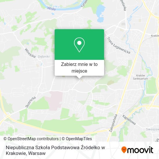 Mapa Niepubliczna Szkoła Podstawowa Źródełko w Krakowie