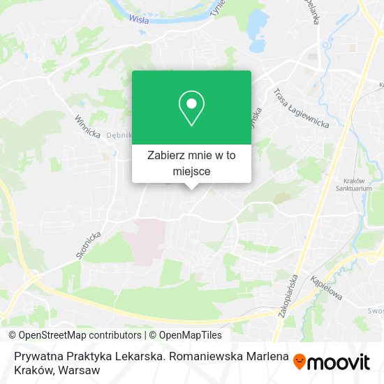 Mapa Prywatna Praktyka Lekarska. Romaniewska Marlena Kraków