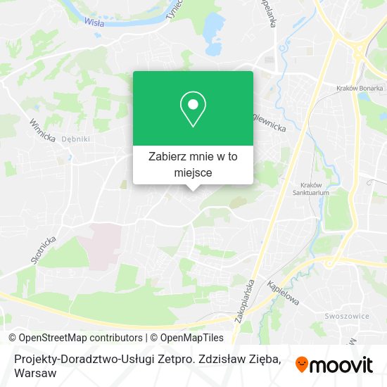 Mapa Projekty-Doradztwo-Usługi Zetpro. Zdzisław Zięba