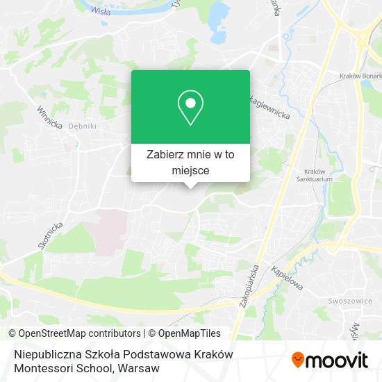 Mapa Niepubliczna Szkoła Podstawowa Kraków Montessori School