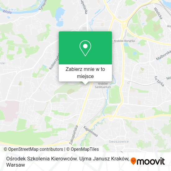 Mapa Ośrodek Szkolenia Kierowców. Ujma Janusz Kraków