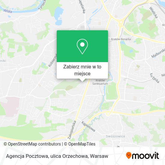 Mapa Agencja Pocztowa, ulica Orzechowa