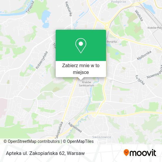 Mapa Apteka ul. Zakopiańska 62