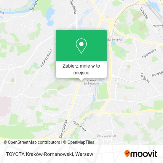 Mapa TOYOTA Kraków-Romanowski