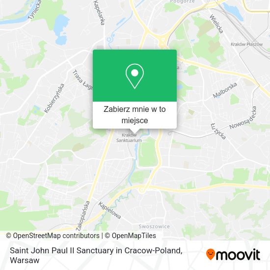 Mapa Saint John Paul II Sanctuary in Cracow-Poland