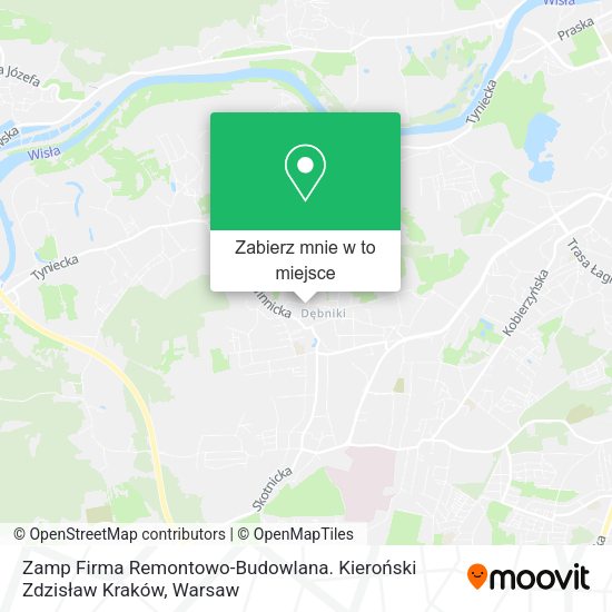 Mapa Zamp Firma Remontowo-Budowlana. Kieroński Zdzisław Kraków