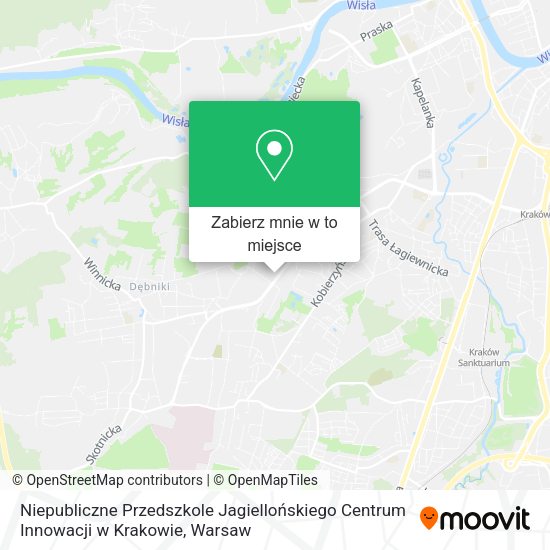 Mapa Niepubliczne Przedszkole Jagiellońskiego Centrum Innowacji w Krakowie