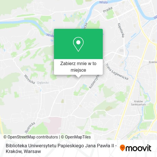 Mapa Biblioteka Uniwersytetu Papieskiego Jana Pawła II - Kraków