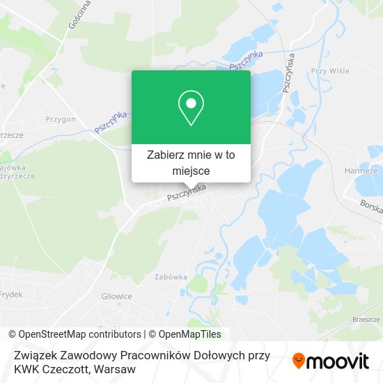 Mapa Związek Zawodowy Pracowników Dołowych przy KWK Czeczott