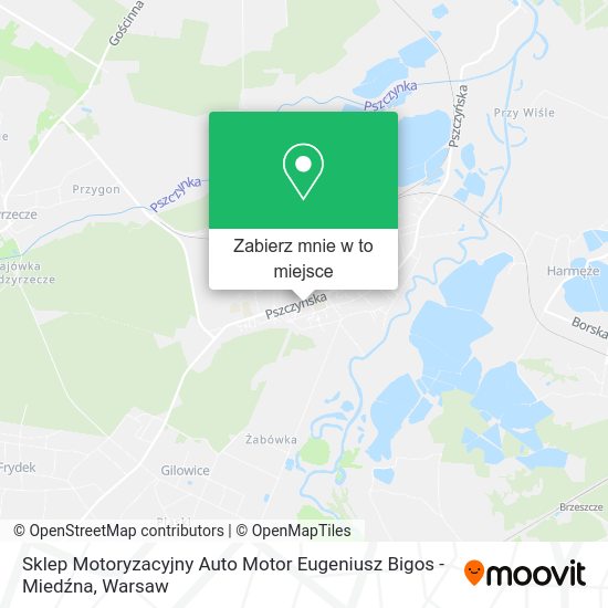 Mapa Sklep Motoryzacyjny Auto Motor Eugeniusz Bigos - Miedźna